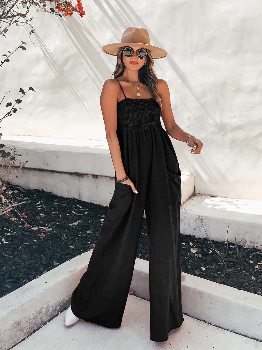 Sling Pocket High Waist Jumpsuit