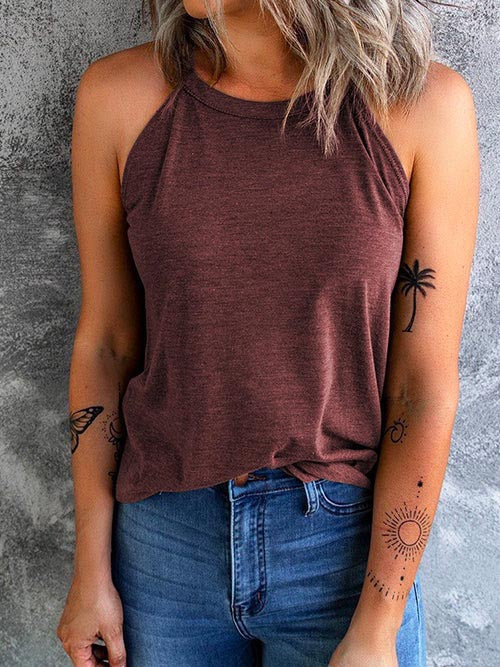 Solid Crewneck Summer Cami Top(6 colors)